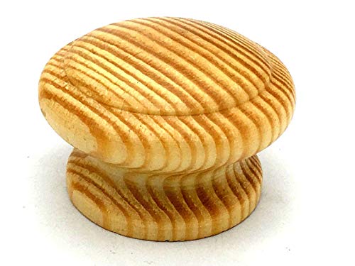 2 x Mushroom Shaped 45mm knobs Solid Pine Cupboard Cabinet Handles by Swish.
