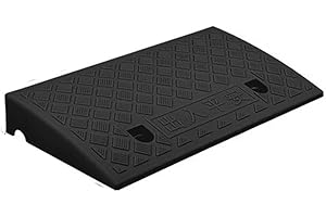 Hoopever Kerb Ramp 490×270×70mm Portable Curb Ramp Lightweight Plastic Threshold Ramp 2.75 Inch Rise Transition Ramp for Pavements Car Bike Wheelchair Motorcycle Handcart, Slip-Resistant Surface