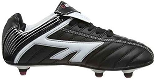 Boys New Hi Tec Football Removable Studs League Lace Boots Trainers Shoes Size - Black/White - UK 5