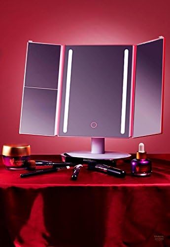 Magnifying Makeup Mirror with LED Light | 1x/2x/3x/10x Magnification Foldable Adjustable Brightness Adjustable to 180 ° for Perfect Make-Up | USB Cable Included