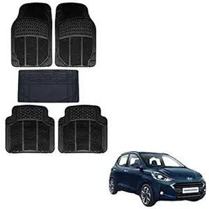 Autokaar Rubber Car Foot Mat for Hyundai Grand I10 Nios (Set of 5, Black)