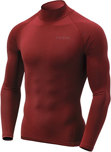 TSLA Men's Thermal WinterGear Compression Baselayer Mock Long Sleeve