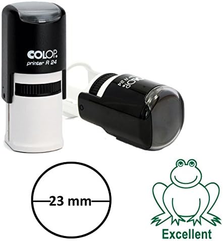 Excellent With Frog /Teacher Self Inking Rubber Stamp/ Stamp for School/ Custom Colop Office Stationary / 23 mm/red