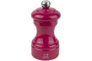 PEUGEOT - Bistro 10 cm Salt Mill - Classic Grind System - Made with PEFC Certified Wood - Lifetime Guaranteed Mechanism - Made in France - Bistrorama - Candy Pink Colour