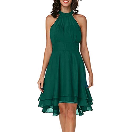 WUDUBE Vintage Robe Années 50 's Style Audrey Hepburn Robe de Soirée Cocktail Couleur Unie Cérémonie pour Mariage Robe