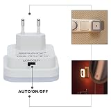 SOAIY® 2er-Set LED Nachtlicht mit Bewegungsmelder energiesparend Steckdosenlicht PIR Sensorleuchte Warmweiß Kinderzimmer Flur Treppe - 4