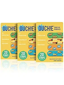 Aya Papaya Ouchie Non-Toxic Printed Triple Combo (60 Pack) - 3 X Yellow