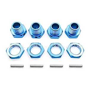 FidgetGear 17 MM Metal Hexagonal Wheel Seat for HSP 94762 94081 Aluminum Alloy Connector Blue