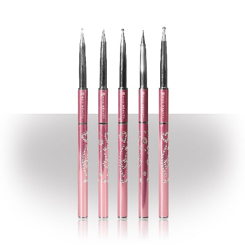 Nail Dotting Tool Set Pink Diamante Nail Art Pen Pack Professional Manicure Dotting Tools