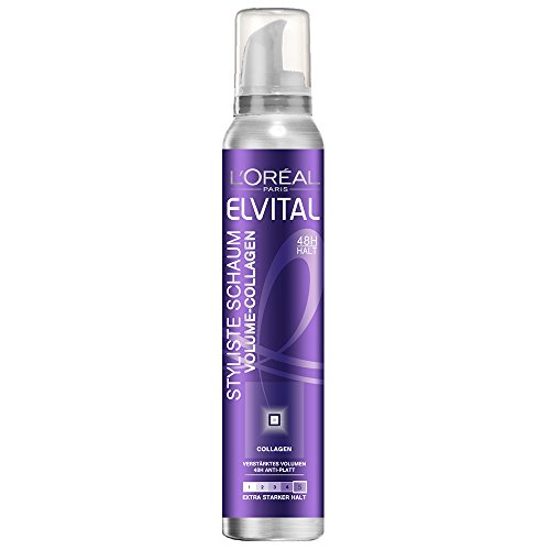 L'Oréal Paris Elvital Styliste Schaumfestiger Volume-Collagen, 2er Pack (2 x 150 ml)