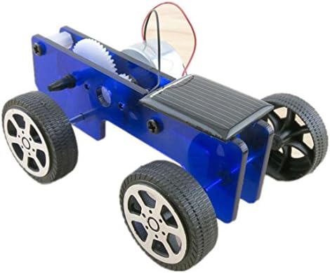 Solar Car,TigerTrading 1 Set Mini Solar Powered Toy DIY Car Kit Children Educational Gadget Hobby Funny(blue)
