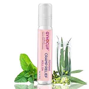 GynoCup Feminine Cramp Relief Roll On (10 ml) with Ayurveda Ingredients (Periods, Lower Back Pain & Body Pain) | Instant relief from period pain | Enriched with herbal oils