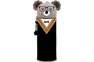 QRKPVHD Trousse 2 en 1 en Couleur Animaux Silicone Souple Cartoon Trousse Porte-Stylo de Table Thème Trousse, Sac de Papeterie de Bureau pour Étudiant Scolaire Cadeaux (Koala du baccalauréat)