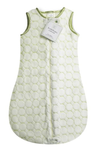 SwaddleDesigns zzZipMe Sack with 2-Way Zipper, Microplush Wearable Blanket, Puff Circles (Kiwi 6-12 Months)