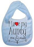 IiE, I love my Aunty this much, Unisex Feeding Bib, Pale Blue
