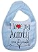 IiE, I love my Aunty this much, Unisex Feeding Bib, Pale Blue