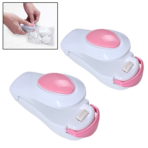 edealing (TM) 2 Stk magnetischem Boden tragbare Mini-Heißsiegelmaschine Impulse Sealer Seal Verpackung Plastiktaschen