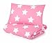 Cotbed Duvet Cover and Pillowcase Set, Pink with White Stars