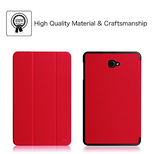 Fintie Samsung Galaxy Tab A 10.1 Hülle – Ultra Schlank Superleicht Ständer Smart Shell Case Cover Schutzhülle Etui Tasche mit Auto Schlaf / Wach Funktion für Samsung Galaxy Tab A 10,1 Zoll T580N / T585N Tablet (2016 Version), Rot - 2