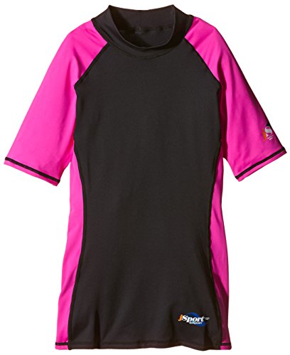 Surfit JSport Top Sportivo da Donna a Maniche Corte UV50 +, Bambino, Pink/Black, 8