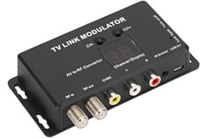 PUSOKEI Modulatore UHF, convertitore da AV a RF estensore IR, convertitore Video TV Link PAL con visualizzazione Canale