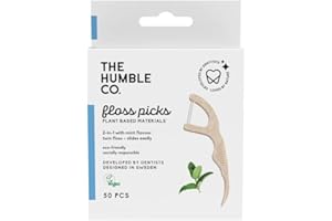 The Humble Co. Choix de Fil à Base de Plantes | Menthe Fraîche | Respectueux de la Nature, Vegan, Approuvé par les Dentistes - Élimine la plaque et donne une sensation de fraîcheur (1 x 50p)