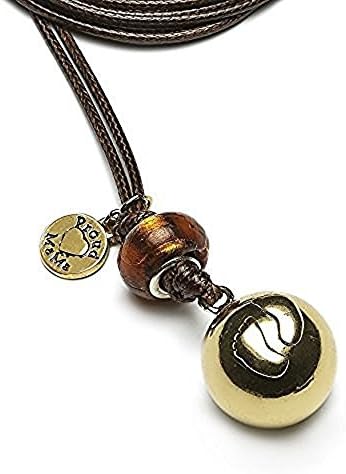 Proud Mama Pregnancy Jewelry Pregnant Necklace Wax Cord Gold Silver Plated Bola With Feet Print