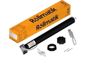 Motore Per Tapparelle Elettriche Portata 100Kg 50Nm Finecorsa Meccanici Con Manovra Di Soccorso Snodo e Senza Asta - Predisposizione Pulsante SU/GIU - Apertura Automatica Persiane - Rollmatik