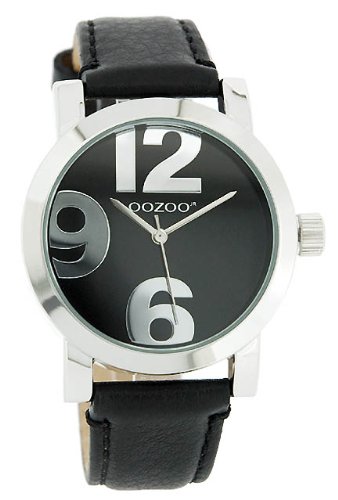 Oozoo XL Damenuhr mit Lederband - JR194 - Schwarz/Schwarz Oozoo XL Damenuhr mit Lederband - JR194 - Schwarz/Schwarz