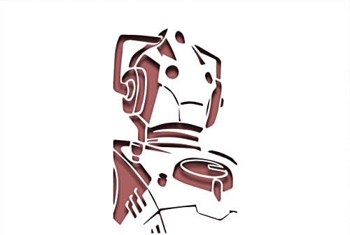 Cyberman Dr Who Inspired Stencil - 12" x 8" - 190Mu Mylar A, Airbrushing, Craft, Grafitti ST-ML-TV-00001