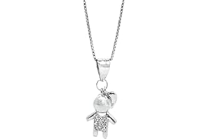 amorili Collana Bebè Bambino Maschietto in Argento 925 con Ciondolo e Zirconi – Gioiello Nascita o Battesimo, Idea Regalo Neonati, Elegante e Brillante, Made in Italy - cll1133
