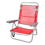 Silla baja plegable Aktive Beach, medidas 108x60x78 cm; fabricada en aluminio y textileno, resistentes a la intemperie, impermeables y lavables