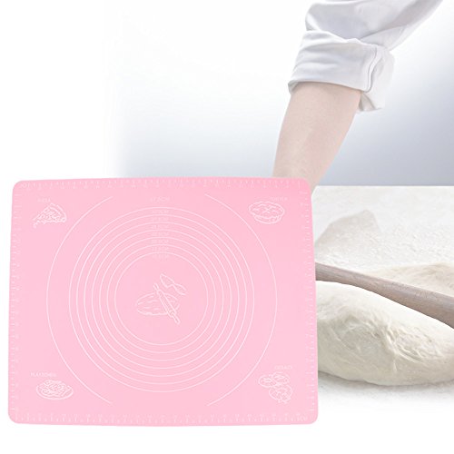 Backmatte, Bukm, Silikon Backmatte, Nonstick Maße Fondant Teig Gebäck Backmatte, 50 * 40cm, für Hausfrau, Kochen Enthusiasten (Pink) - 3