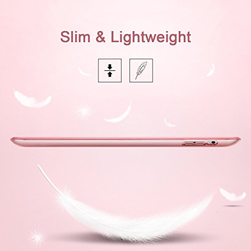 iPad 2 / 3/ 4 Hülle, ESR® Yippee Series Auto Aufwachen/Schlaf Funktion Wickelfalz PU Ledertasche mit Durchschaubar Rückseite Schutzhülle für iPad 2 3 4 (Rosa) - 9