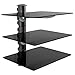 Produktbild TecTake Wandregal Glasregal TV Wandhalterung für Blu-ray DVD Player Receiver Hifi Geräte - diverse Modelle - (3 Ablagen Schwarz (401239))