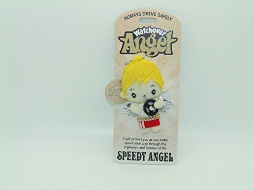 WATCHOVER ANGEL KEYRING BAG CHARM SPEEDY ANGEL ALWAYS DRIVE SAFELY I WILL PROTECT YOU AS YOU TURBO SPEED YOUR WAY THROUGH THE HIGHWAYS & BYWAYS OF LIFE.