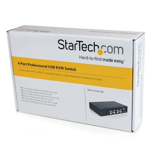 StarTech.com 4 Port VGA USB KVM Switch mit Hub – 4-fach Professioneller VGA KVM Umschalter - 5