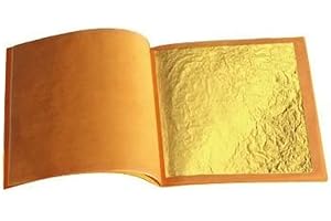 SIM GOLD LEAF 100 Feuilles d'or 18 mm X 18 mm Comestible Alimentaire 24 carats