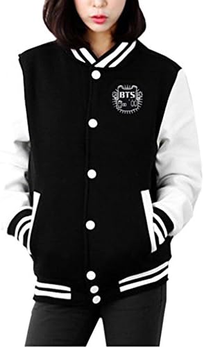 SHINING EASYBUY KPOP BTS Warm Coat Jacket BTS Baseball Coat (M bust:96-100cm--Height:160-165cm, V)