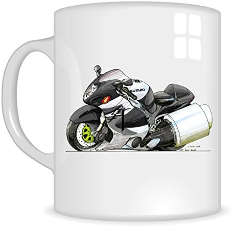KA1878MG Koolart Gifts Cartoon of Suzuki GSXR1300 Hayabusa Motorcycle - Caricature Suzuki Mug Gift for Men (Motorbike Mugs)