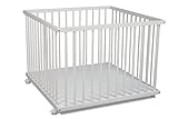 Laufgitter 100×100 weiß mit Träumelandmatratze Play and Dream und gummierten Rollen - 3