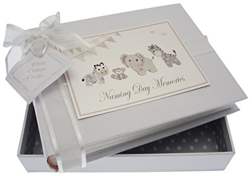 White Cotton Cards Silver Toys Naming Day Album (Small)