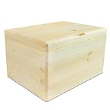 VENKON – Universal Holzkiste mit Deckel für Aufbewahrung – Kiefer naturbelassen unbehandelt – ca. 40 x 30 x 23,5 cm - 4