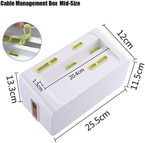 Lovetree Plastic Cable Management Organizer Storage Box Hides Power Strips,Surge Protectors,Outlet,Cable Cords for Home Office Desktop or Under Desk Behind Computers Keeps Kids Pet Away from Electricity