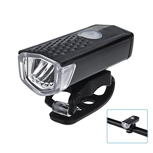 Fahrrad Vorderes Licht, OUTOWIN 300 Lumen LED Fahrradlicht USB Wiederaufladbare Fahrradlampe Scheinwerfer (3 Licht-modi/Breit Strahl Winkel)