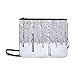 Produktbild WYYWCY Winter-Birkenwald nach Schneefall Muster benutzerdefinierte hochwertige Nylon dünne Clutch Cross Body Bag Schultertasche