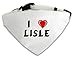 Produktbild Personalisierter Weißer Hundschal mit Aufschrift Ich liebe Lisle (Vorname/Zuname/Spitzname)