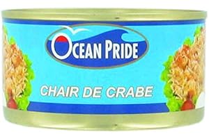 BO TIME OCEAN PRIDE Chair blanche de crabe en conserve - Origine FRANCE - Marque Ocean Pride - 170G (Lot de 4 boîtes)