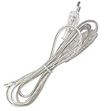 Producto 100% Homologado Cable de conexión alimentación con clavija enchufe europea UE interruptor de mano 2x0,75 longitud 1,5 metros (100cm a clavija europea 50cm a extremo libre) en color Transparente