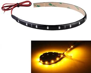 SODIAL(R) 30cm 15 Neon Flexible Waterproof Orange LED Strip Bar Light Car Motor Truck